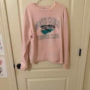 Firstport Monte Carlo Tennis Club Pink Sweatshirt Size Medium